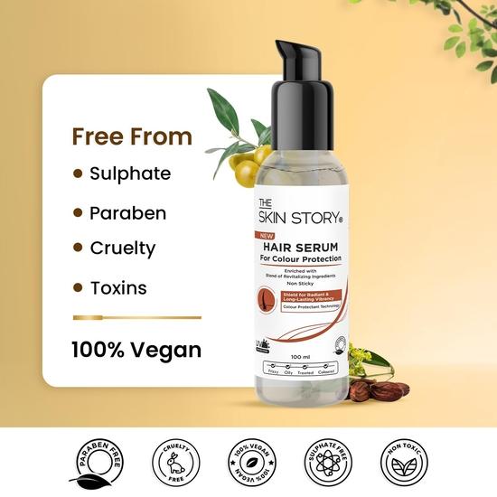 The Skin Story Colour Protection Hair Serum | For Long-Lasting Vibrant Color | Protects Coloured Hair | Non-Sticky | Daily Use | 100 Ml