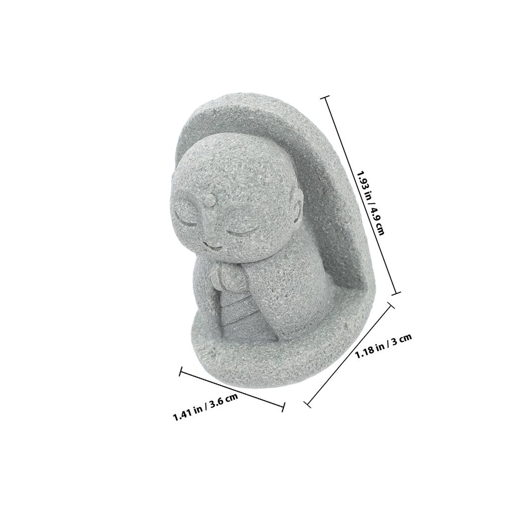 Small Japanese Style Statue for Inner Peace Meditation Decor Mini Buddha for Home Office Zen Garden Fish Tank Ornament