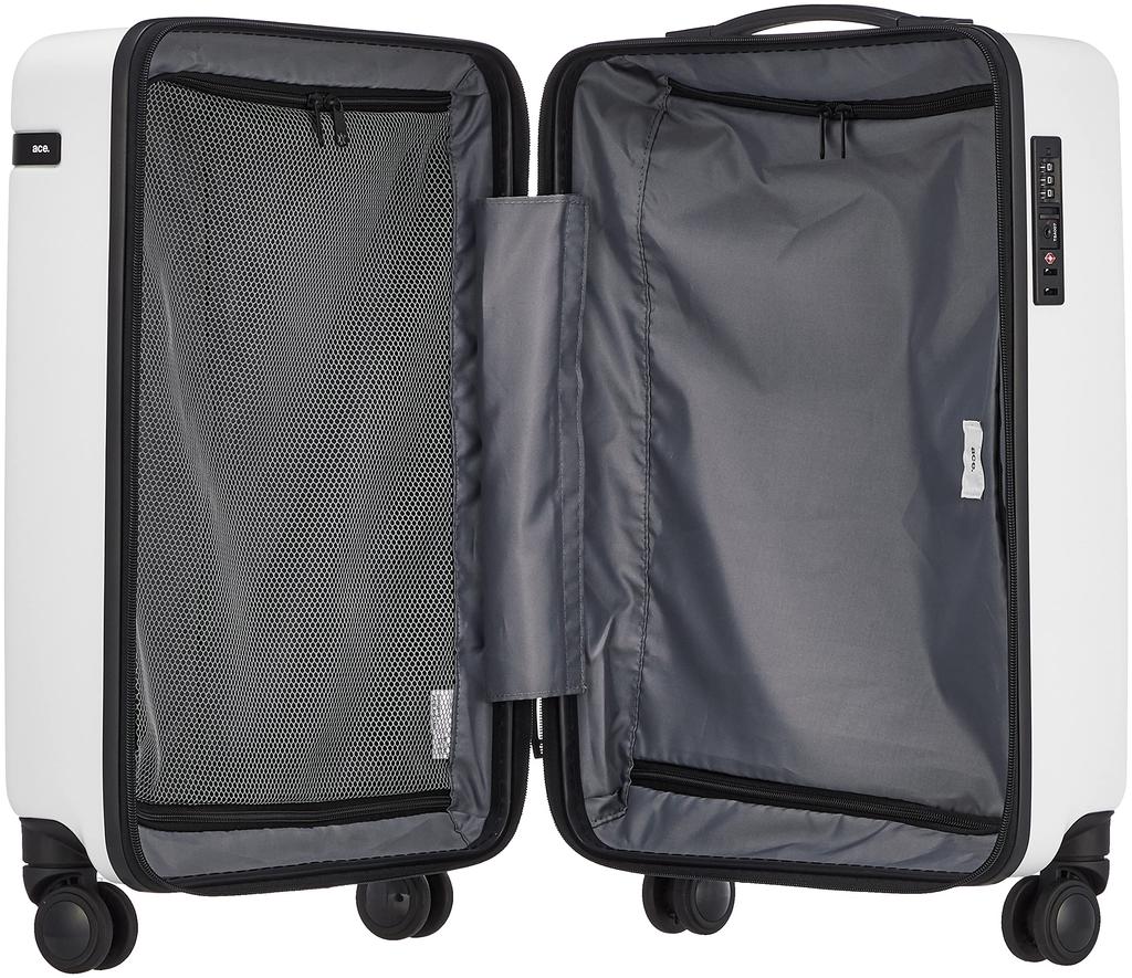 Mala de viagem Bolsa de transporte Tamanho S 1 noite 2 dias 2 noites 3 dias 34L Rodas duplas Cornerstone 48 cm Branco [Ace Tokyo] Bagagem de mão 2,9 kg 2-Z