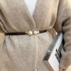 Pearl Belt Women's Elastic Thin Belt Women's Decoration with Skirt Fashionable and Simple Buckle Thin Belt