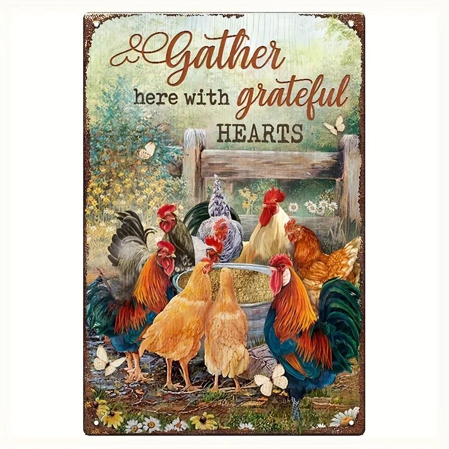 Verrücktes Hühnerstall-Schild im Retro-Stil, Willkommensschild aus Metall und Aluminium, lustige Bauernhaus-Deko, perfekt für Hühnerstall oder Küche, Geschenkidee für Bauernhöfe, Wanddekoration