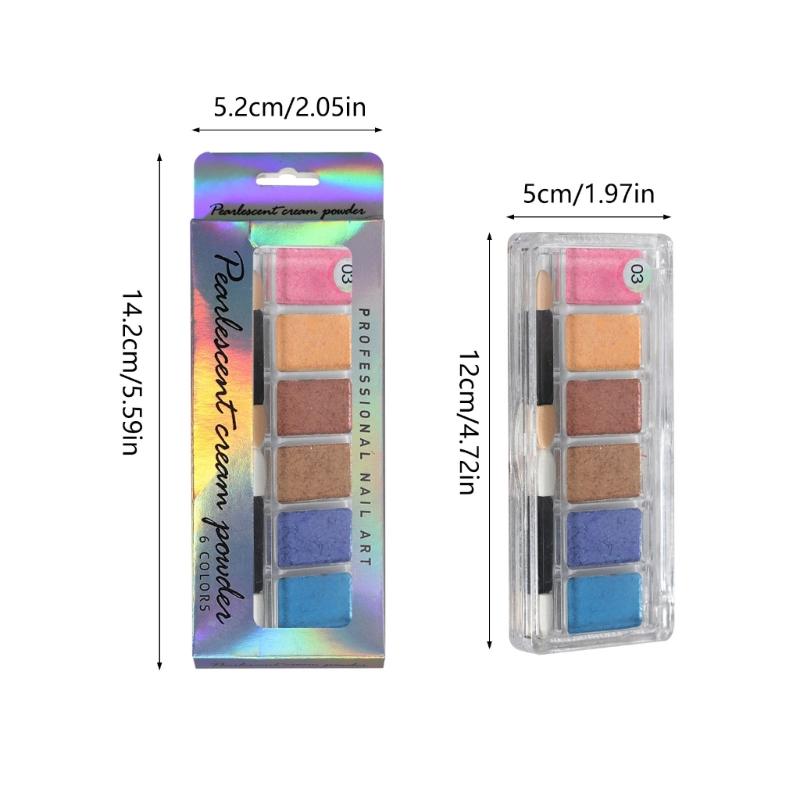 Chrome Nail Powder Metallic Mirrored Effect Pigment Iridescence Auroras Glitter Dust Kit for Gel Polish Nail Art Decoration