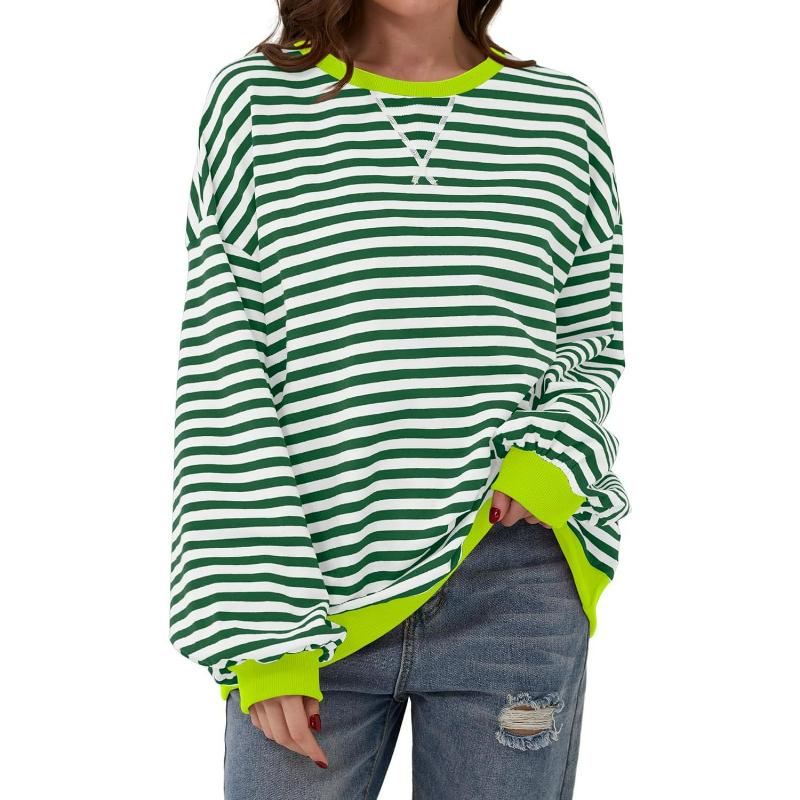 Autumn and Winter Fashion Loose Casual Striped Sweater Women