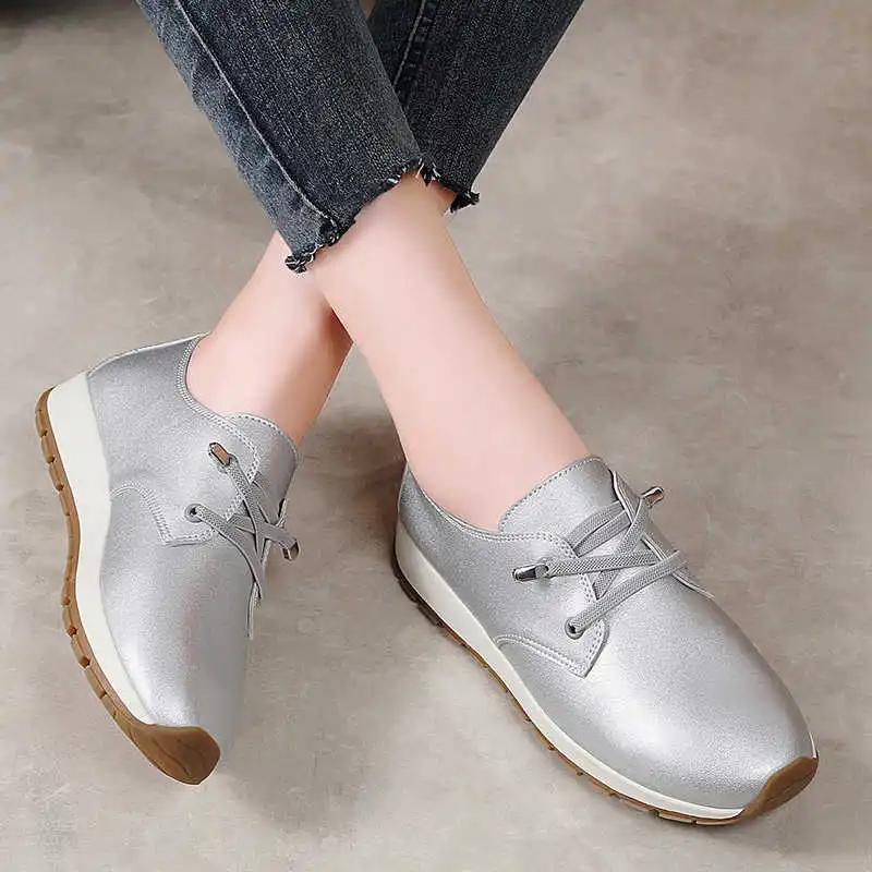 Rubber Sole Lace-up Women Shoes Spring Woven Silver Sneakers Woman Large Size Women's Sports Fitness Unusual Baskette