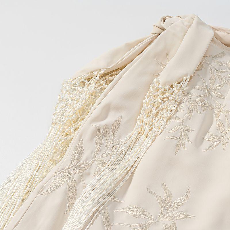 Kaslead New Women clothes Western Style Fashion Slim fit Slimming Lace Embroidery Skirt