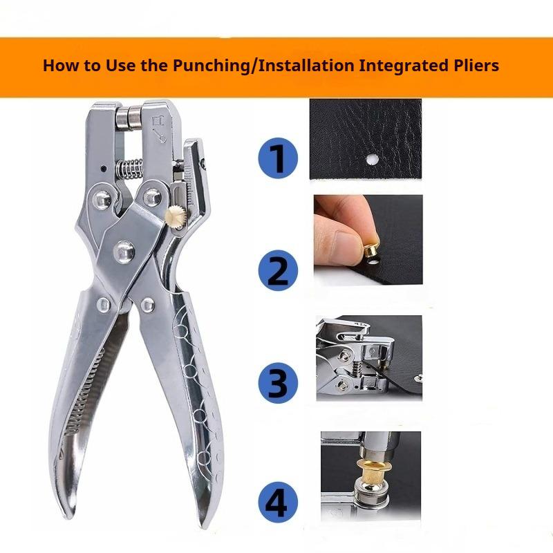 406 Pieces 5mm Eyelet Buckle Punching Pliers Colorful Leather Fabric Bag Wallet Eyelet Punching Tool Set