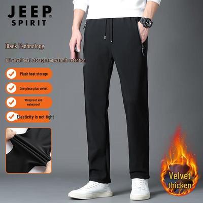 JEEP SPIRIT Herren Winter Thermofleece Gefütterte Freizeithose
