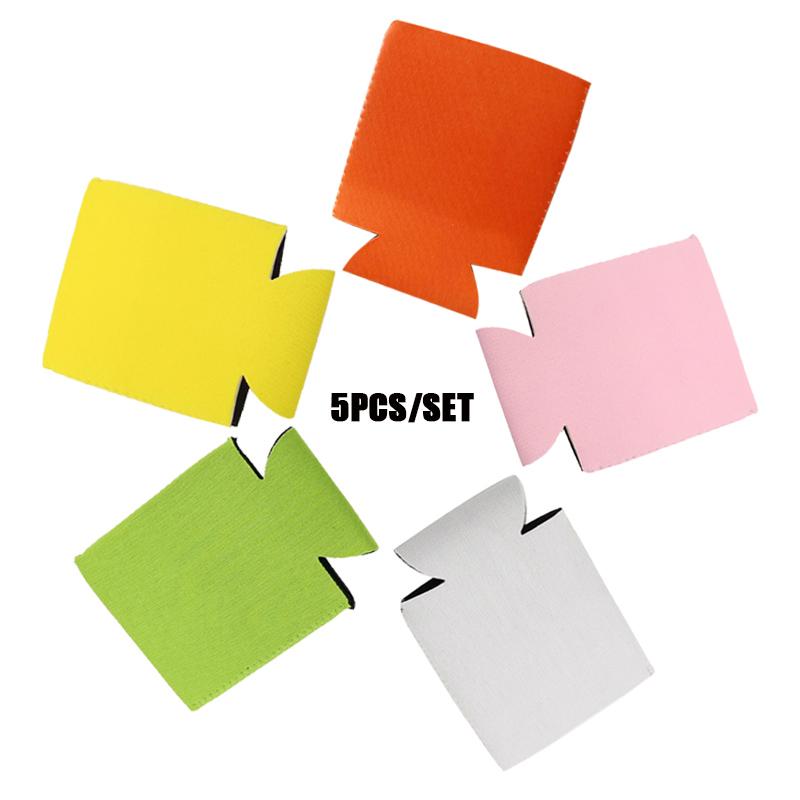 5 Stück Bierhüllen Camping Dosenbecher Soda Abdeckung Neopren Getränkekühler Tragbare Flasche Outdoor Hülle für Party Hochzeit Geburtstag