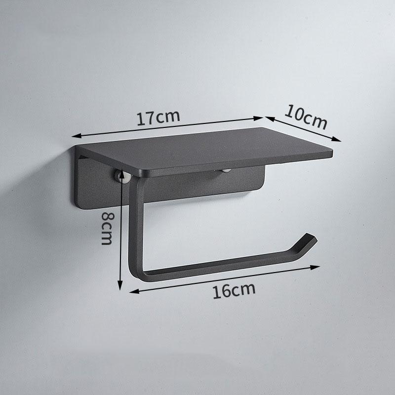 304 Stainless Steel Bathroom Paper Towel Holder Black/Grey Toilet Tissue Holder Wall Mounted Phone Holder Roll Paper Holder