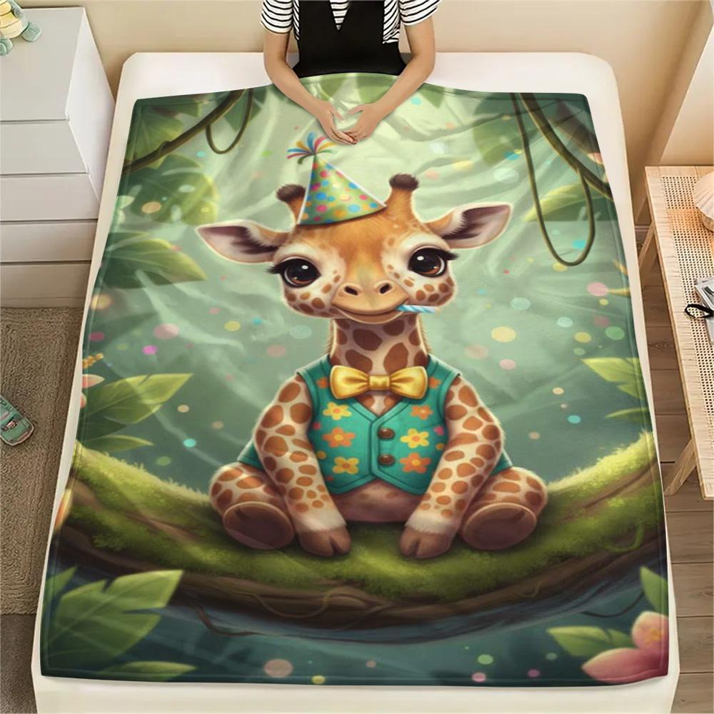 1PC Forest System Print FlAannel Blanket, High Quality Comfortable for All Seasons, Home Decor, Warmth and Comfort
