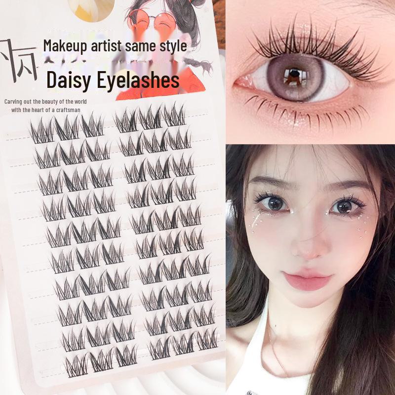 Naughty Elf Comic Sense False Eyelashes: 10 Rows of Segmented, Thin Stem, Large Capacity for a Purely Desired Look