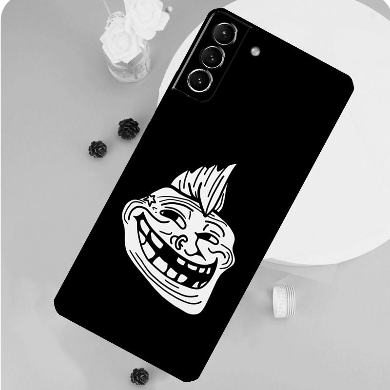 Troll Face Meme Case For Samsung Galaxy S23 FE S20 S21 S22 Ultra S8 S9 S10 Plus Note 10 20 Ultra Soft Cover