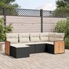 VidaXL Salon de Jardin avec Coussins 6 pcs, Canapés de Patio, Ensemble de Meubles, Mobilier de Terrasse Extérieur, Noir 3260257