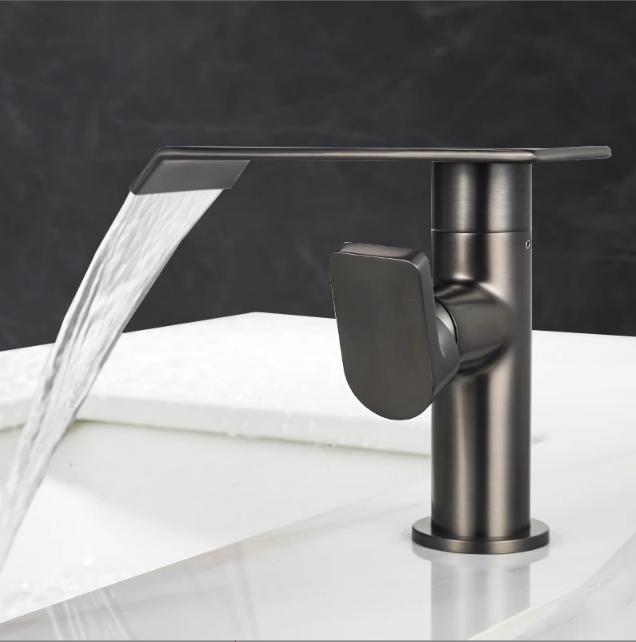 Brushed Gold 360 Rotating Bathroom Faucet Brass Basin Faucet Black Waterfall Tap Wash basin Faucet Hot & Cold Lavotory Faucet