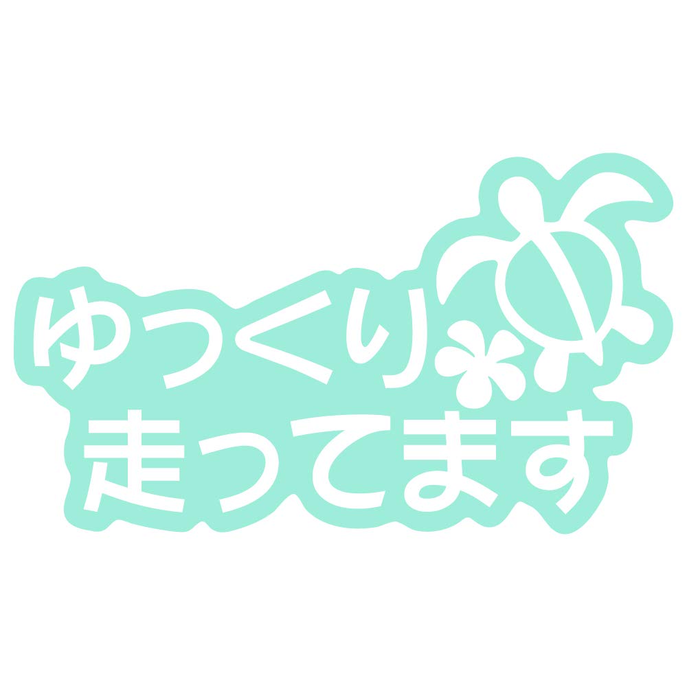 

nc-smile Hawaiian Sticker Honu Running Slow Plumeria Safe Driving Slow (S, Mint Green) S зелёный