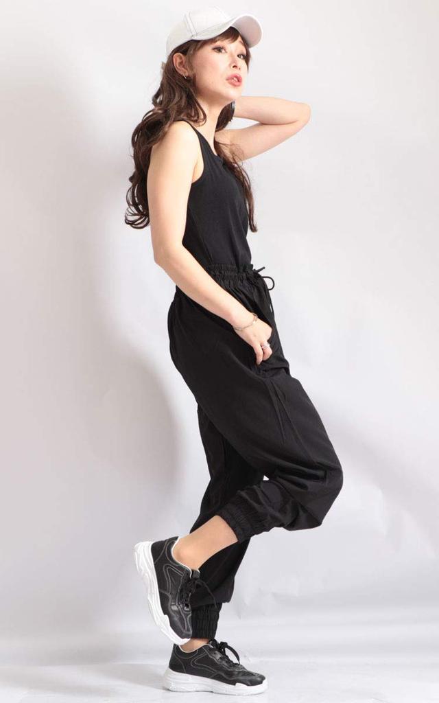 Gold Japan Plus Size Jogger Stretch Perfect for Diet and Black Women's Pants, Long, Training, Goldy-482, 3L,