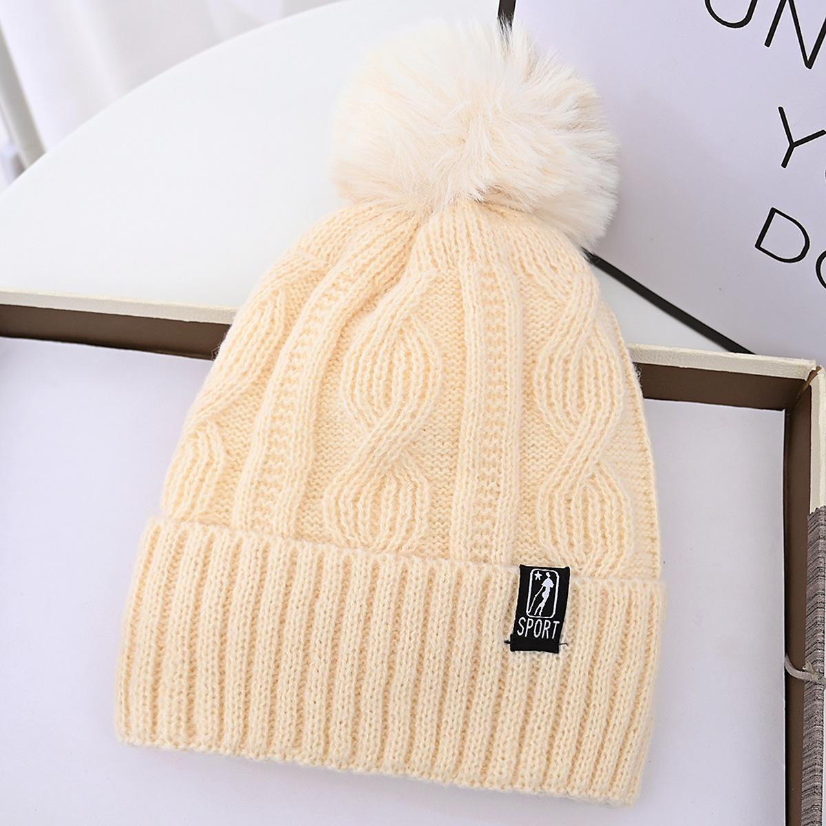 

Winter new fashion versatile women s fleece warm cover knitted wool hat outdoor cold cycling ear hat Elastic and Fleece