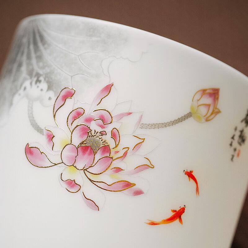 Chaxun Gold-Painted Ceramic Office Mug with Crystal Infuser