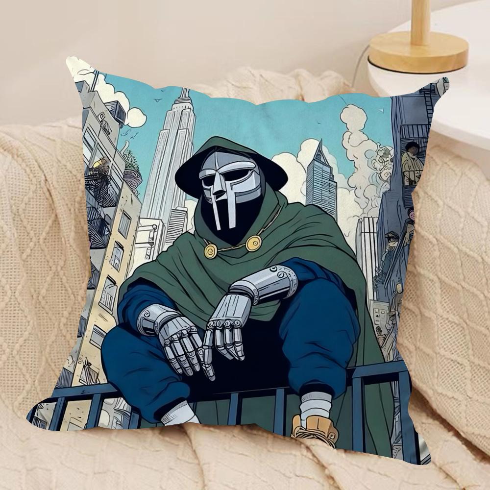 M-MF D-Doom Madlib Cushion Cover Soft Plush Double-Sided Printed Sofa Pillow Cushion Cover | Cozy All-Season Durable Decor Gift