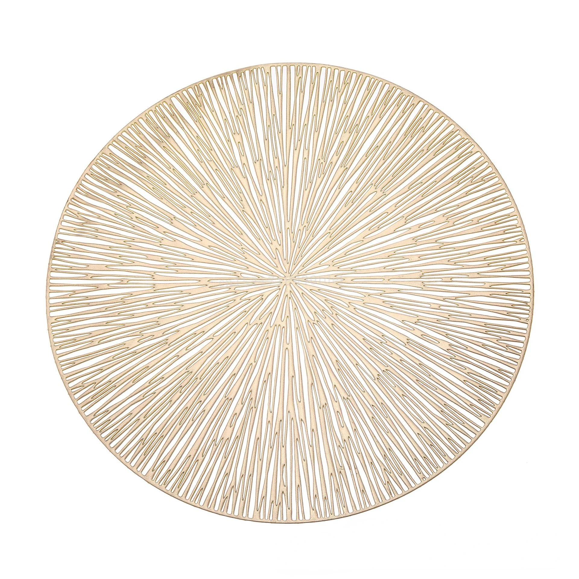 

Круглые салфетки под приборы, золотистые металлические виниловые салфетки под приборы, 15 дюймов, легко чистятся, моются, не скользят, устойчивы к пятнам, термостойкие салфетки под приборы 38cm золотой