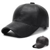 Unisex Solid Men Women Baseball Cap PU Leather Hip Hop Snapback Caps For Men Women Baseball Caps Adjustable Sun Hat Trucker Hats