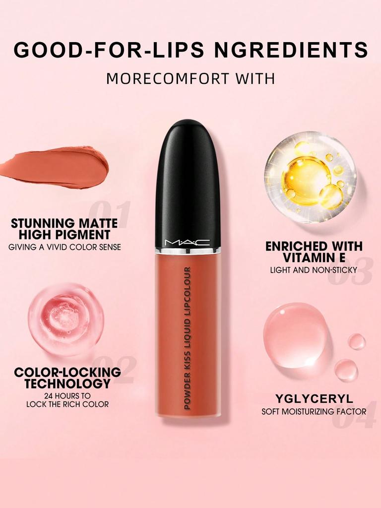 M·A·C Powder Kiss Liquid Lipcolour 975 Ruby Boo (Vivid Blue-Red) - 5ml