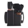 Wooden Handle 19 PCS Silicone Kitchen Utensil Set Food Grade Sharp Knives for Beginner Chef Cooking Use
