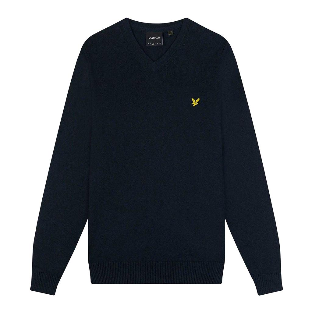 Lyle & Scott Mens Merino Cotton V Neck Jumper