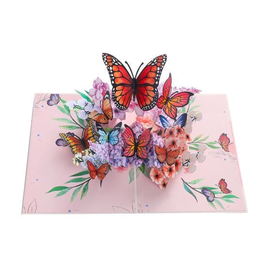 Kelebek 3D Açılır Doğum Günü Kartı El Yapımı Sürpriz Tebrik Kartı Karmaşık Kesim Tasarımlı Eşsiz Hediye Arkadaşlar Aile Yıl Dönümü Dilekleri