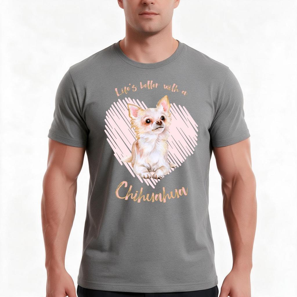 Lifes Better With A Chihuahua Especially For Chihuahua Dog Lovers Tshirt Summer Casual Cotton Tee Unisex Unisex Unisex