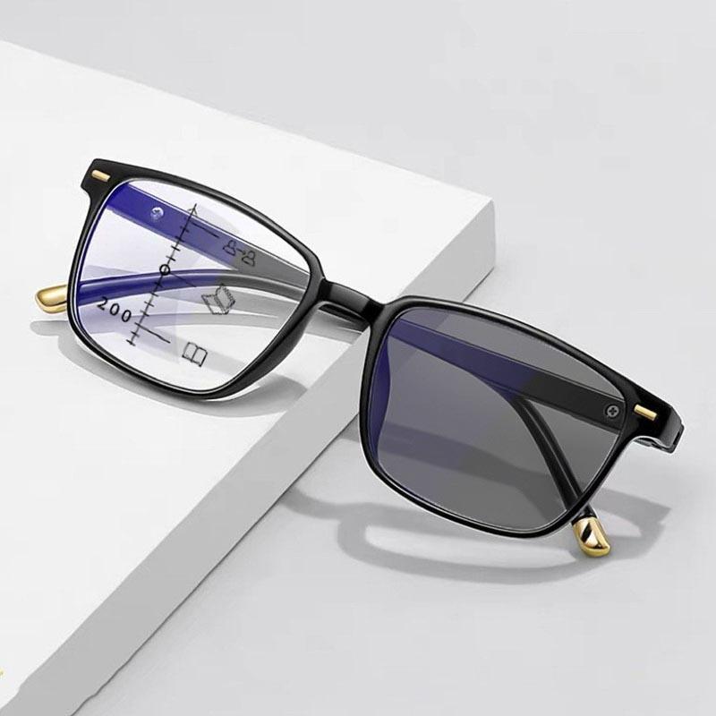 Men and Women Pochromic Multifocal Presbyopia Glasses Fashion Retro Progressive Reading Eyeglasses Anti Blue Light Eyewear