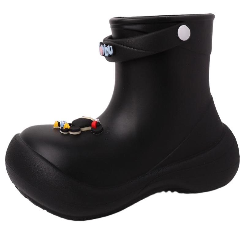 Anime niedlich Cartoon Mickey Plateau Gummistiefel rutschfest Sommer Mode hässlich süß wasserdicht Oberbekleidung vielseitig mittelhochschaft Regenschuhe