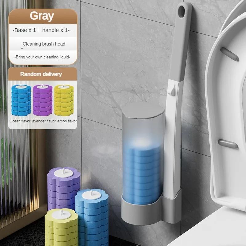 

Одноразовый ершик для унитаза, настенный инструмент для чистки ванной комнаты, сменная насадка для ершика для чистки унитаза, набор ершиков для туалета, аксессуары для туалета серый