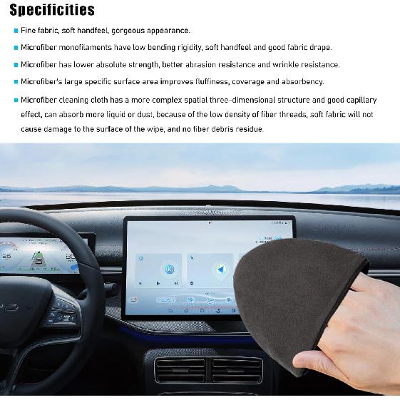 Car Screen Cleaner, 4.72×3.93" Triangle Microfiber Auto Screen Cleaning Pad, Foldable Touch Screen Cleaner Cloth for Vehicle Dashboard LCD Display,