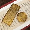 Refined Copper Vintage Inverted T Incense Seal, Round & Rectangular Large Size Incense Molds, Traditional Incense Stamping Tools for Incense Ceremony