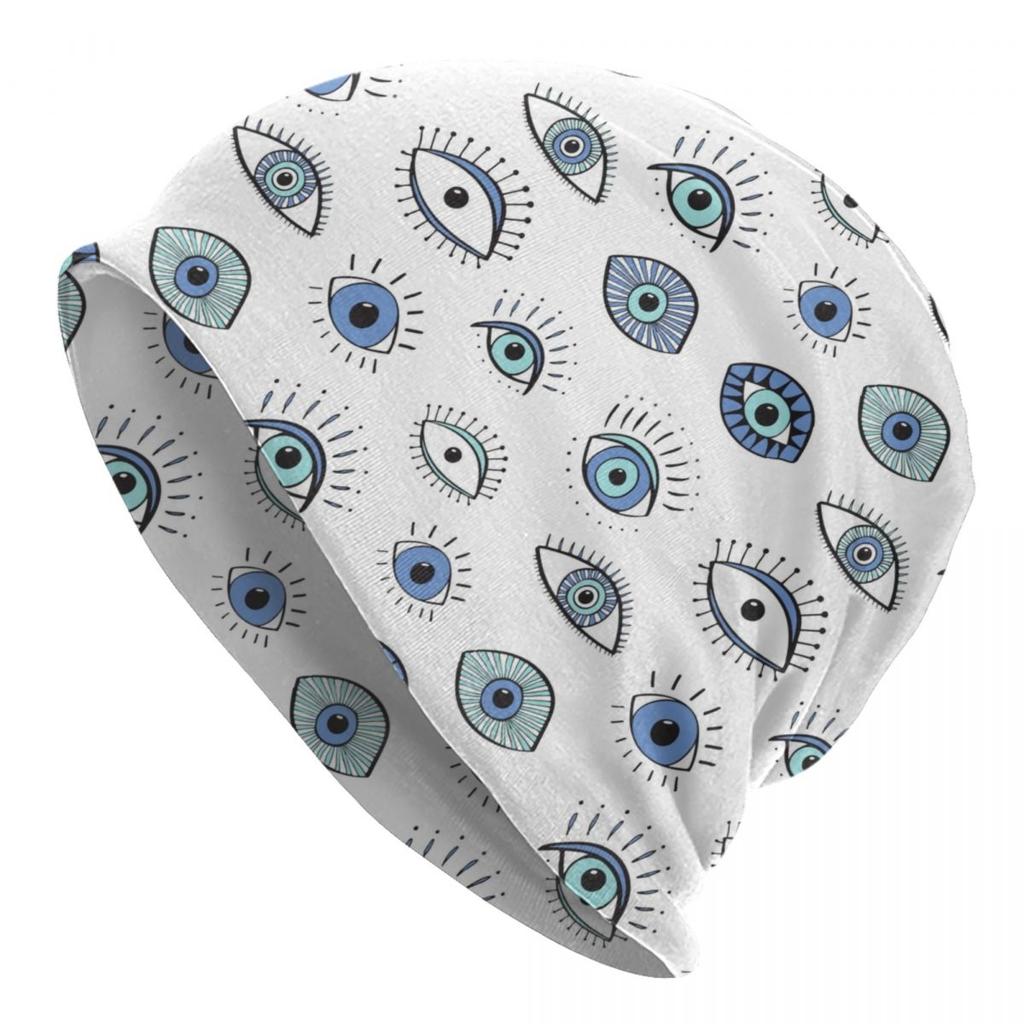 Mediterranean Evil Eye Skullies Beanies Caps Hip Hop Winter Warm Knitted Hat Adult Unisex Turkish Amulet Culture Bonnet Hats