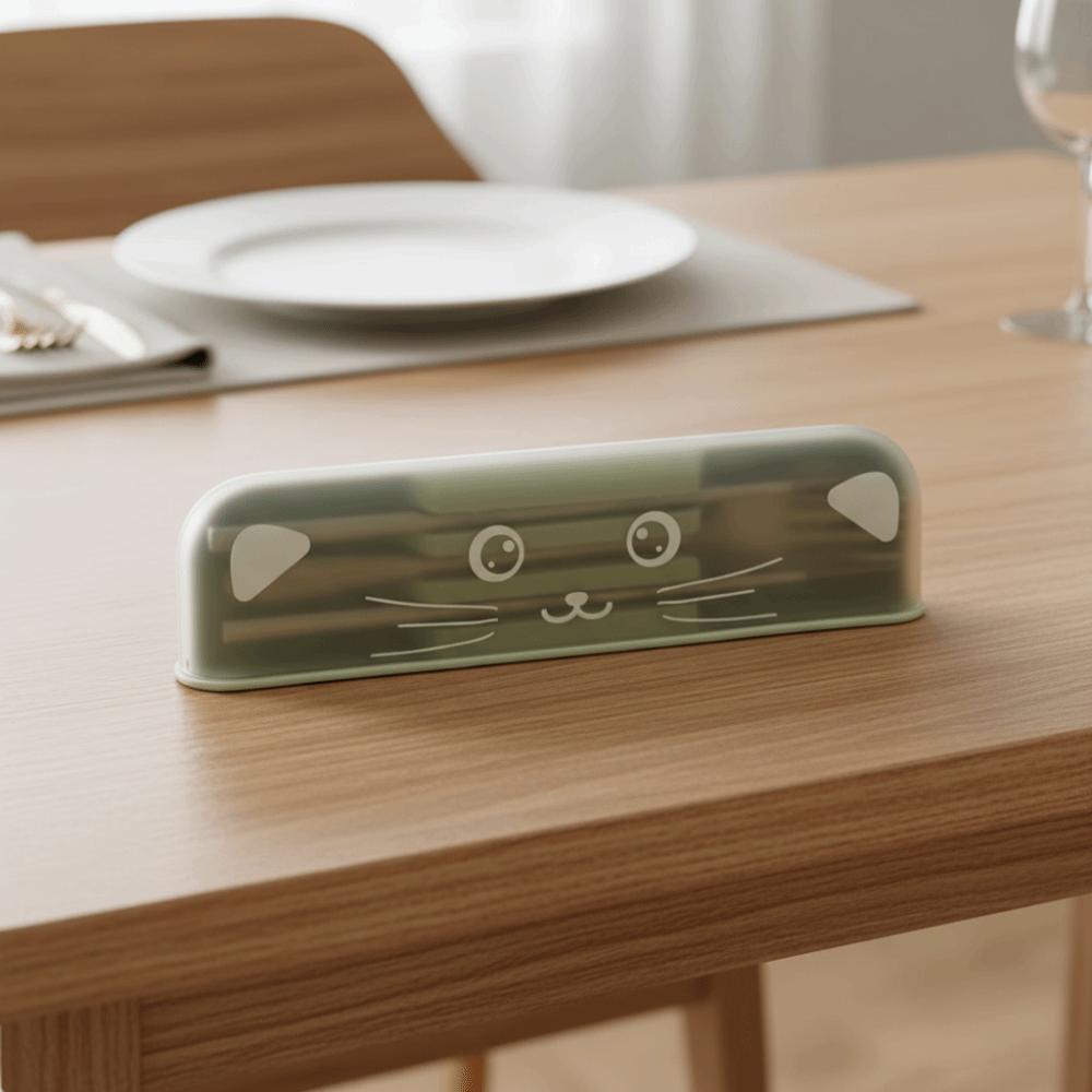 3 Pcs/Set Anti-slip Travel Cutlery Set with Storage Box Flateware Set Student Tableware Set  School