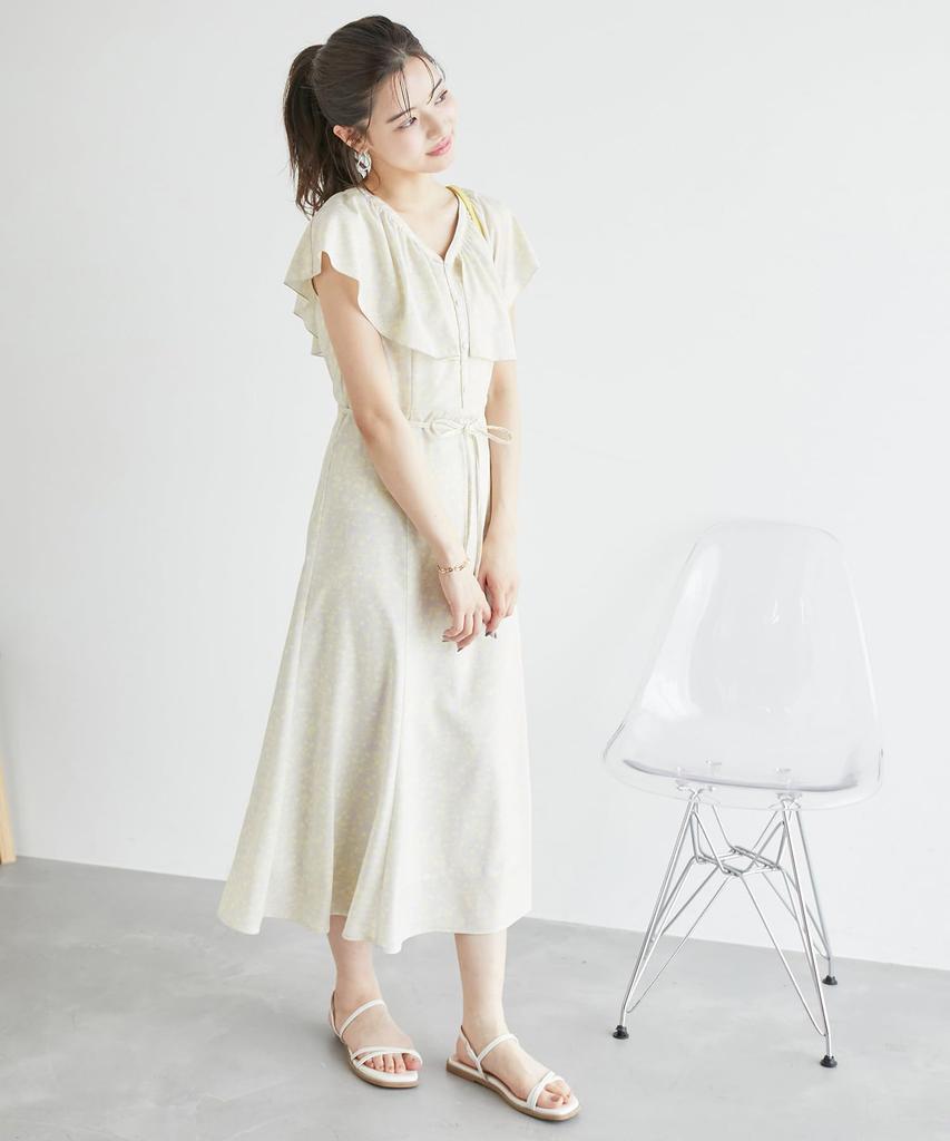 ROPE PICNIC Flower Print Ruffle Coordinate GDE14120 Cream Sub Women's Dress/Link (84)