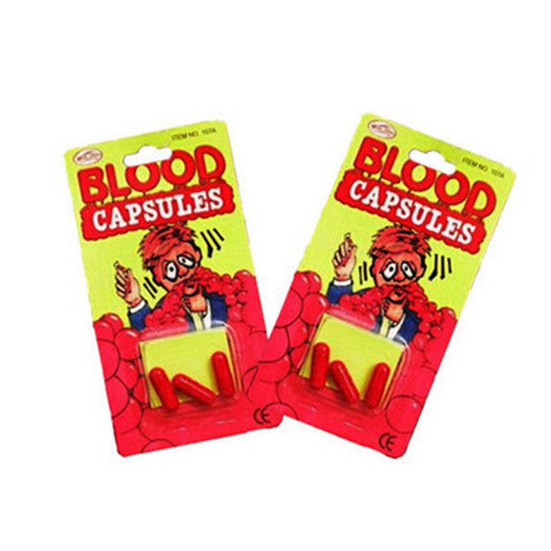 Halloween funny joke horror scary prank toy capsule fake blood pill vampire capsule Halloween party props