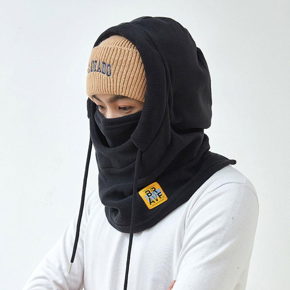 Winddichte Gehörschutzmütze, verdickte Kapuzen-Gesichtsmaske, modische Mütze, Schal-Set, Unisex