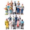 Menschen Miniaturfiguren Blaumann Weißkragen Feuerwehrmann Polizei Arzt Soldat Feuerwehrmann Koch Lehrer Actionfigur Kinderspielzeug