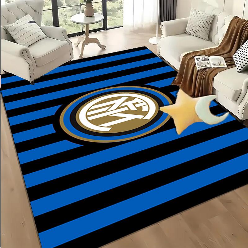 1PC Inter Milan Emblem Rug Game Carpet, Floor Mat for Bedroom Living Room Entryway Rug, Home Decor Idea Gift for Christmas birthday