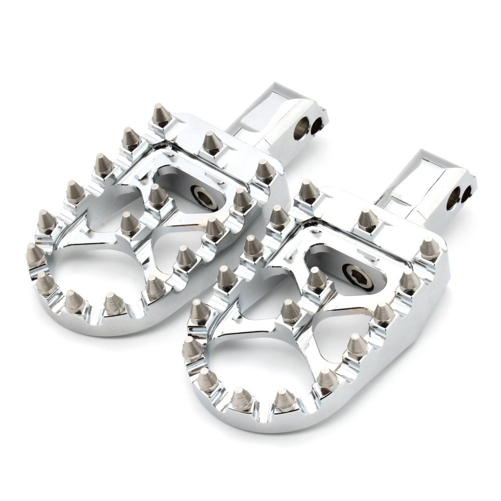 Deluxe Premium Flde Rear Foot Pegs With Durable Chrome And Sleek Finish Black