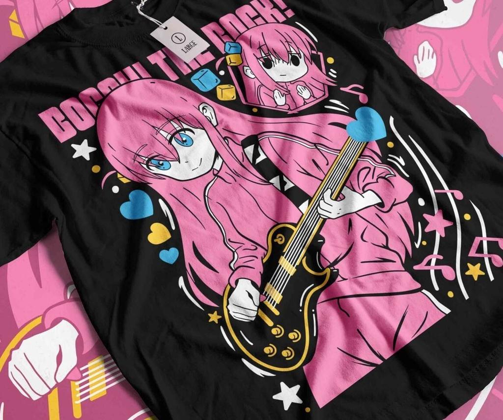 T-shirt Hitori Gotou Bocchi the Rock Kawaii Divertente YamadaNijika Ijichi Maglietta