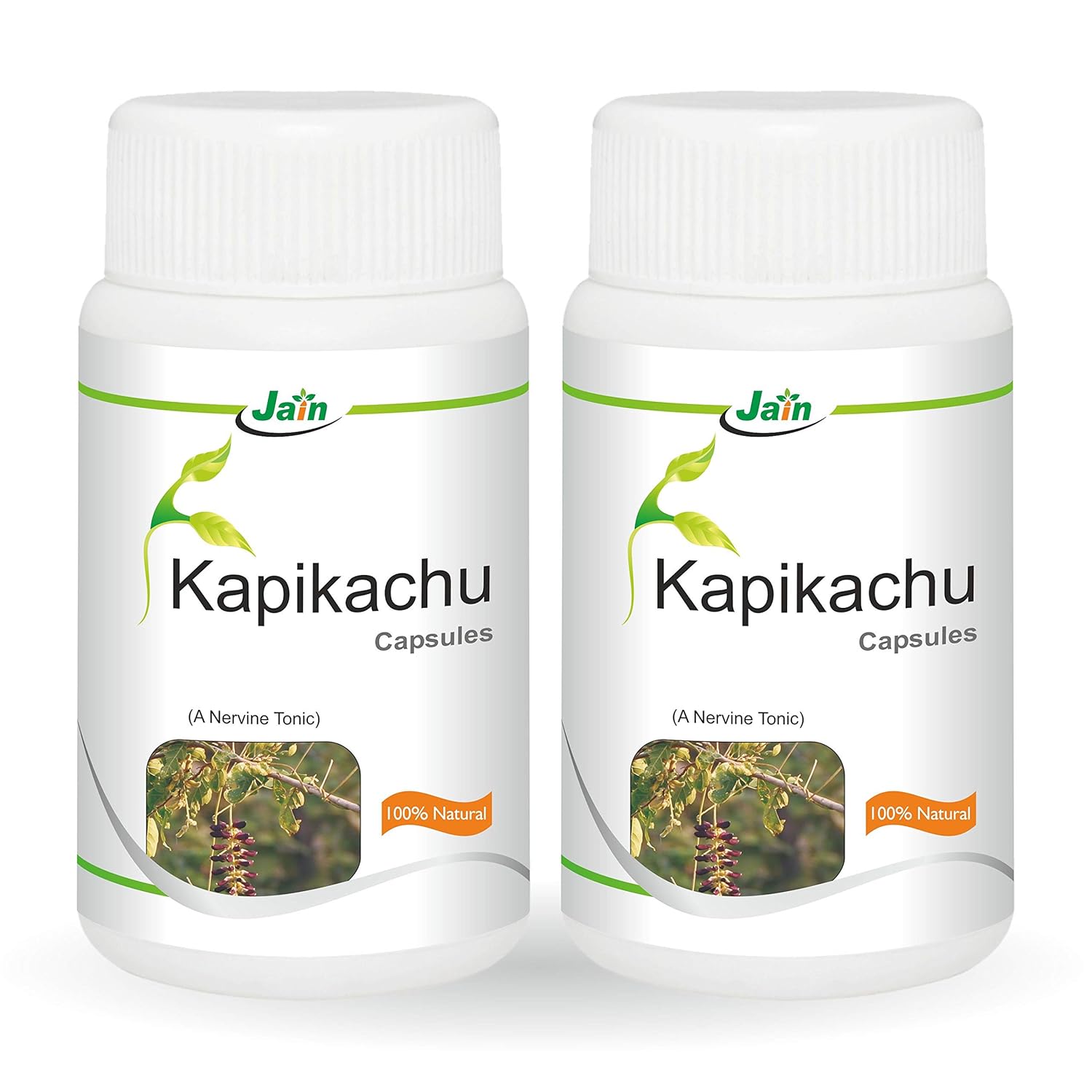 

Jain Kapikachu Capsules Natural Energy Supplement 60 Count X Pack of 2 for Focus and Wellness
