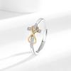 Anello Croce Bicolore Placcato - Anello Elegante Europeo & Americano per Dito Indice da Donna