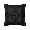 Custom Gothic Halloween Lace Bats Cushion Cover 45x45 Cm Polyester Throw Pillow Case For Sofa Living Room Decoration Pillowcase