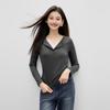 Qiushui Yiren Elegant V-Neck Lace Knit Top