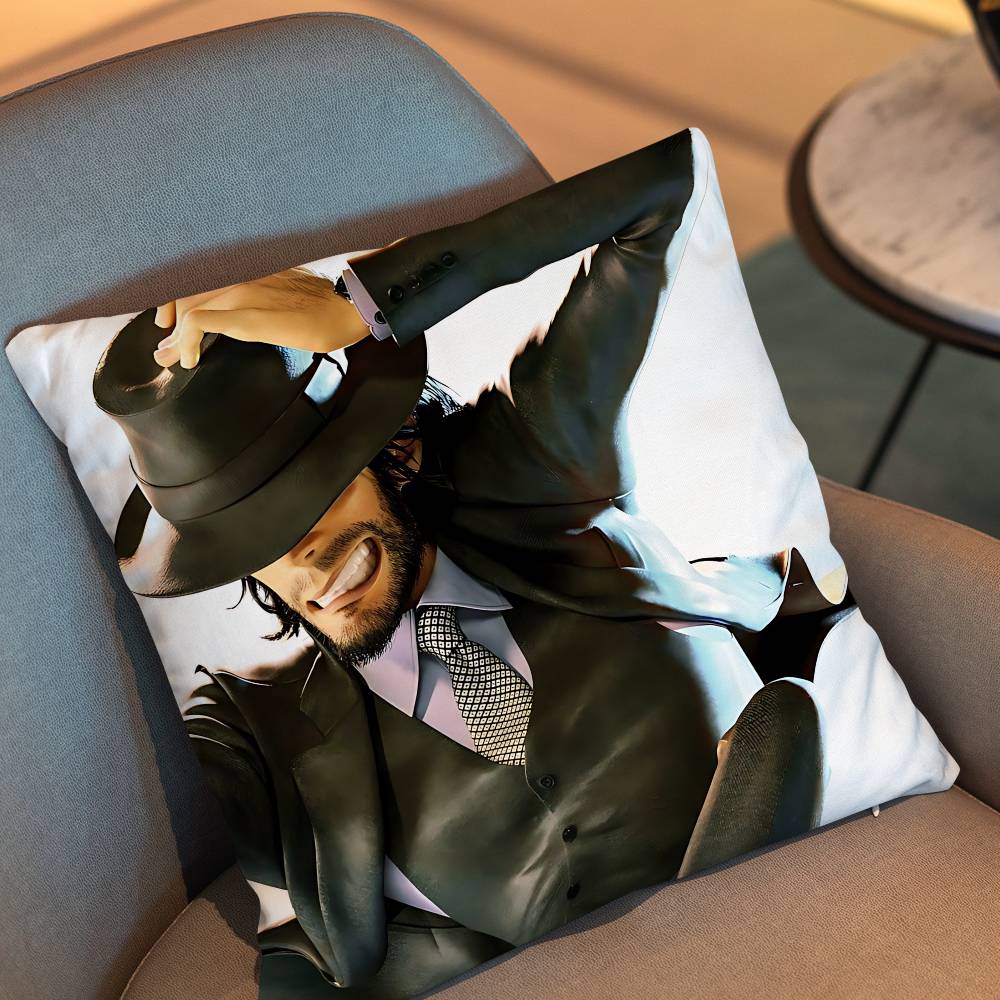 Gothic Dark Lupin Pillow Case Square Double-Sided Printing Short Plush Sofa Cushion Cover Bedroom Bedside Pillow