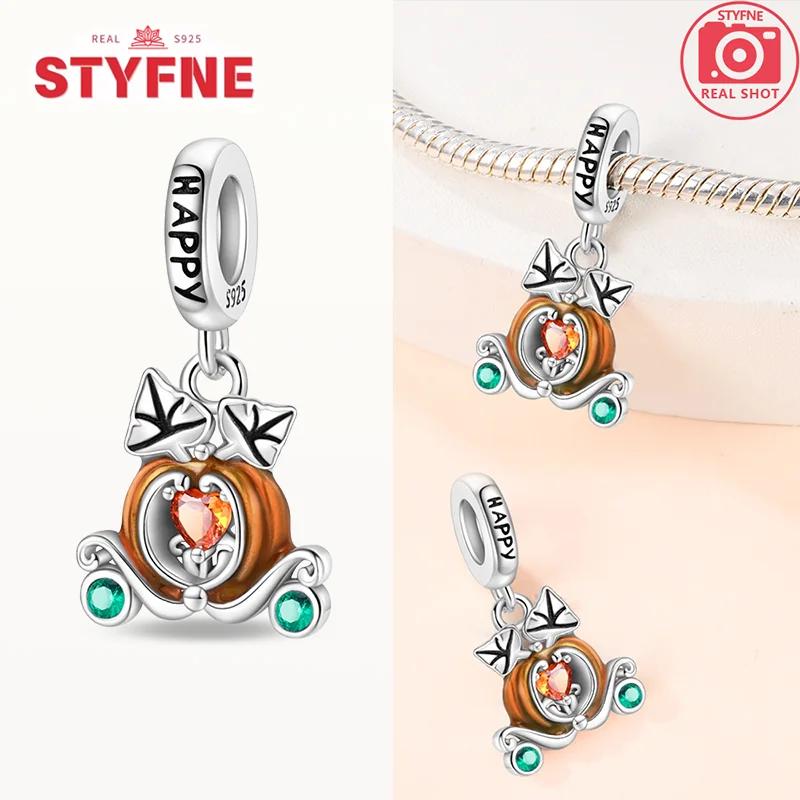 New Charm Copperorange Harvest Charms Pumpkin Heart Beads For Diy Original Bracelet For Women Fine Jewelry Making Gift